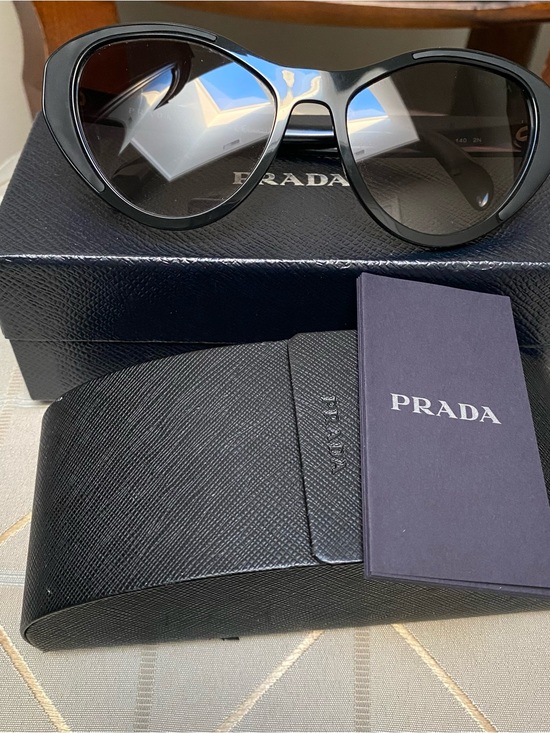 Prada Accessories - Prada Oversized Black Cat-Eye Sunglasses
